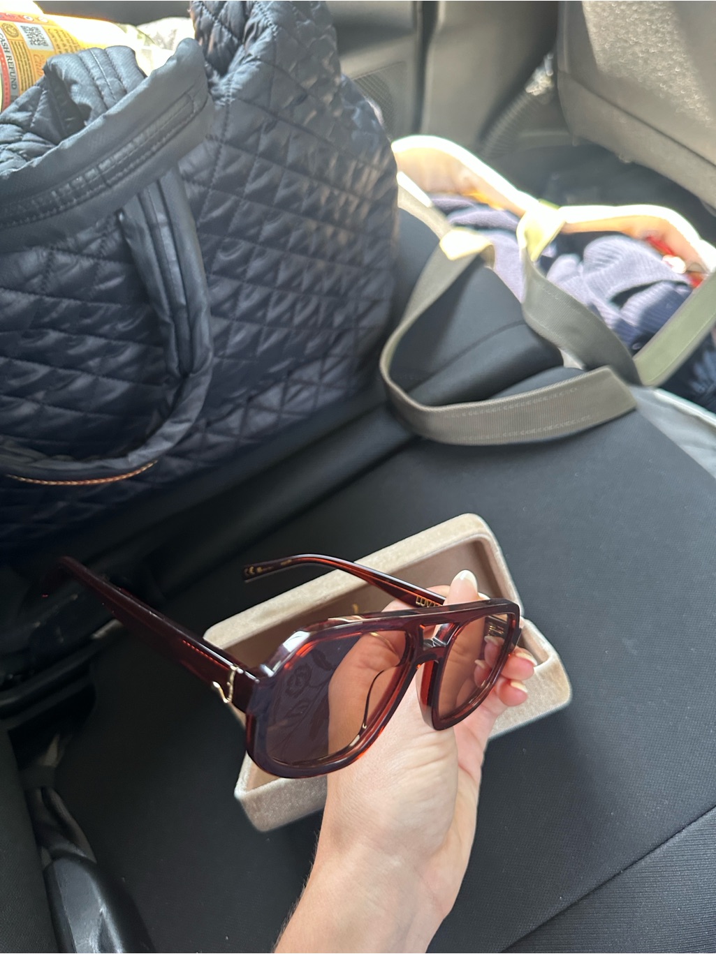 New Women's Red/Brown Sunglasses - Oversized Aviator Frame From Luv Lou — image 3 of 5